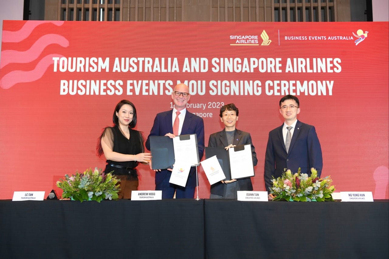 Tourism Australia and Singapore Airlines have signed a Memorandum of Understanding (MOU) to enhance the promotion of business events to Australia