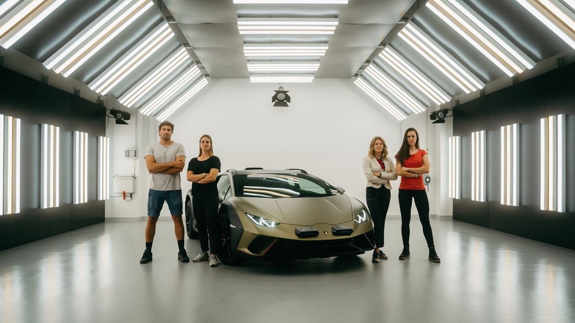 Lamborghini Huracán Sterrato and four extreme sports stars